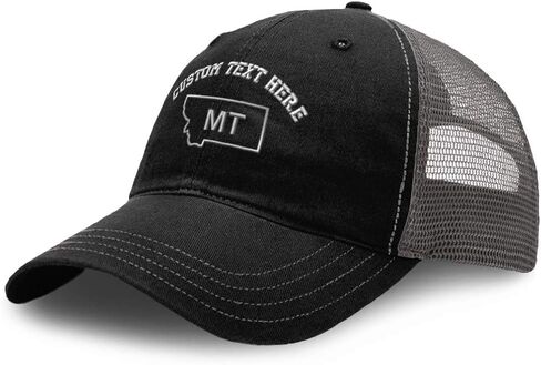 Custom Baseball Cap Montana State Map Mt Embroidery Cotton Soft Mesh Cap in Saudi Arabia