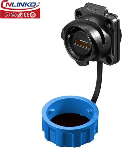 CNLINKO YM-24 Fiber Optics Connectors, LC Single Mode Dual Core, Outdoor Optical Connector, Panel Mount Socket, IP68 Waterproof Connector for Solar Equipment, M24 Signal Connectors (Fiber Optic Set) in Saudi Arabia
