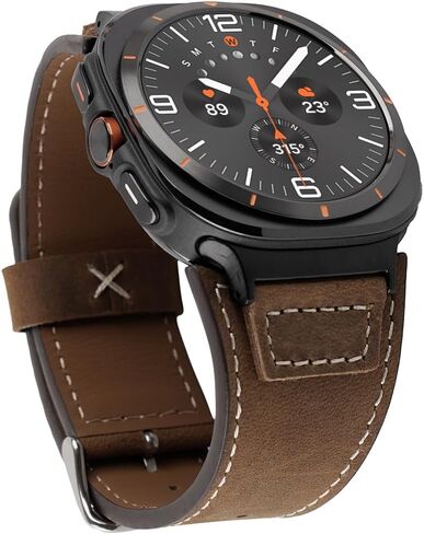 Leather Band Compatible with Samsung Galaxy Watch Ultra 47mm for Men Women, Extra Wide Watch Cuff Bracelet Vintage Strap in Saudi Arabia