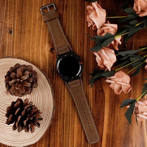 Leather Band Compatible with Samsung Galaxy Watch Ultra 47mm for Men Women, Extra Wide Watch Cuff Bracelet Vintage Strap in Saudi Arabia