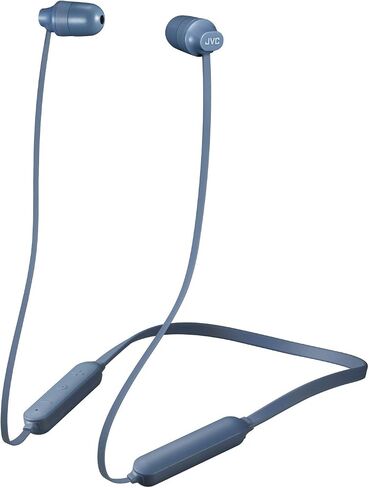 JVC Marshmallow Wireless، سماعات أذن، مقاومة للماء (IPX4)، عمر بطارية طويل 8 ساعات، آمنة ومريحة مع شريط رقبة مرن ناعم وسماعات أذن على شكل ذاكرة - HAFX35BTA (أزرق نيلي) in Saudi Arabia