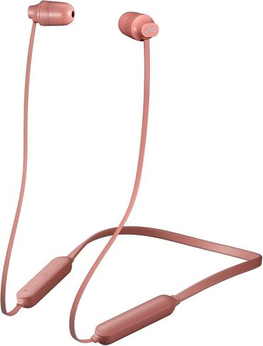 JVC Marshmallow Wireless، سماعات أذن، مقاومة للماء (IPX4)، عمر بطارية طويل 8 ساعات، آمنة ومريحة مع شريط رقبة مرن ناعم وسماعات أذن على شكل ذاكرة - HAFX35BTA (أزرق نيلي) in Saudi Arabia
