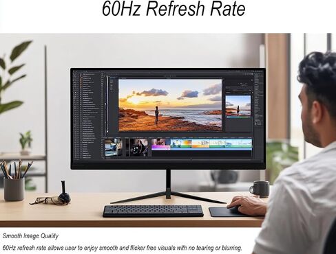 شاشة أمان CCTV مقاس 32 بوصة FHD 1080P، شاشة كمبيوتر LED رفيعة، معدل تحديث 60 هرتز مع HDMI VGA BNC والصوت، متوافقة مع 4K، لنظام المراقبة NVR/DVR in Saudi Arabia