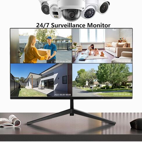 شاشة أمان CCTV مقاس 32 بوصة FHD 1080P، شاشة كمبيوتر LED رفيعة، معدل تحديث 60 هرتز مع HDMI VGA BNC والصوت، متوافقة مع 4K، لنظام المراقبة NVR/DVR in Saudi Arabia