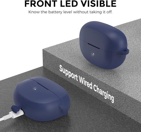 حافظة AHASTYLE من السيليكون لسماعات الأذن Bose Ultra Open الجديدة (2024) [حلقة معدنية مضافة] غطاء حماية كامل مقاوم للصدمات متوافق مع سماعات الأذن Bose Ultra Open الجديدة 2024 (أزرق غامق) in Kuwait