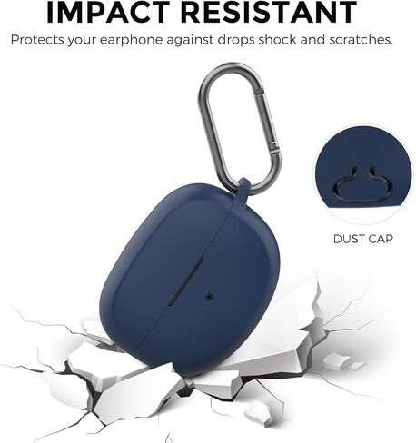 حافظة AHASTYLE من السيليكون لسماعات الأذن Bose Ultra Open الجديدة (2024) [حلقة معدنية مضافة] غطاء حماية كامل مقاوم للصدمات متوافق مع سماعات الأذن Bose Ultra Open الجديدة 2024 (أزرق غامق) in Kuwait