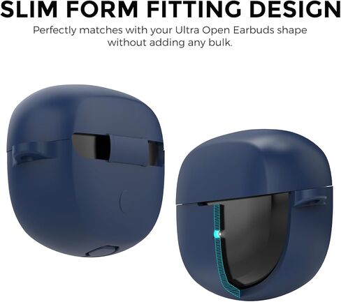 حافظة AHASTYLE من السيليكون لسماعات الأذن Bose Ultra Open الجديدة (2024) [حلقة معدنية مضافة] غطاء حماية كامل مقاوم للصدمات متوافق مع سماعات الأذن Bose Ultra Open الجديدة 2024 (أزرق غامق) in Kuwait