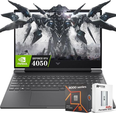 كمبيوتر محمول HP 2024 Victus مقاس 15.6 بوصة 144 هرتز للألعاب، GeForce RTX 4050 6GB GDDR6 Graphic، 6-Core AMD Ryzen 5-8645HS (Beat i7-1355U)، لوحة مفاتيح بإضاءة خلفية، DTS، بلوتوث 5.3، W/512GB SSD، Windows 11 H(32GB GDDR5 |1 تيرابايت SSD) in Saudi Arabia