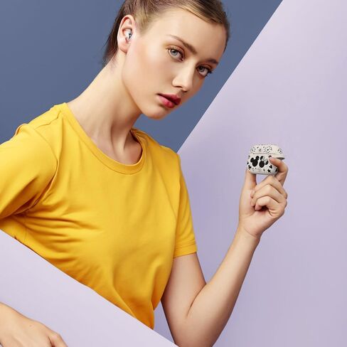 غطاء حافظة لجهاز Airpods Pro الجيل الثاني مع سلسلة مفاتيح، حافظة واقية من السيليكون الناعم منقوش عليها رسوم متحركة لطيفة متوافقة مع حافظة AirPods Pro الجيل الثاني/الأول للنساء، شاشة LED أمامية مرئية باللون الأسود/الأحمر in Kuwait