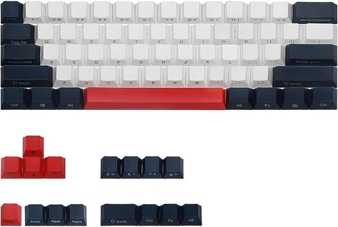 Happy Balls Keycaps 60 Percent for 61 68 MX Switches Mechanical Keyboard PBT Side Printed 60% Keycaps OEM Profile Cherry MX Key Caps (Blue Gray Combo) in Kuwait