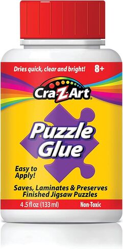 Jigsaw Puzzle Glue with Applicator - Saves, Laminates and Preserves Finished Jigsaw Puzzles - Easy to Apply, Dries Quick, Clear & Bright in Kuwait