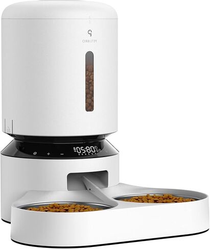 وحدة تغذية القطط الأوتوماتيكية من PETLIBRO لقطتين، موزع طعام القطط التلقائي سعة 5 لتر، موزع طعام جاف مع وعاءين من الفولاذ المقاوم للصدأ، إعداد مؤقت لمدة 10 ثوانٍ، 50 حصة، 6 وجبات يوميًا للقطط والكلاب in Kuwait