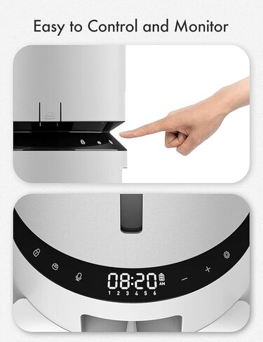 وحدة تغذية القطط الأوتوماتيكية من PETLIBRO لقطتين، موزع طعام القطط التلقائي سعة 5 لتر، موزع طعام جاف مع وعاءين من الفولاذ المقاوم للصدأ، إعداد مؤقت لمدة 10 ثوانٍ، 50 حصة، 6 وجبات يوميًا للقطط والكلاب in Kuwait