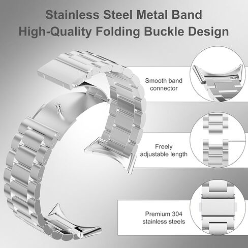 Metal Band Compatible with Google Pixel Watch 3 45mm Bands, Stainless Steel Replacement Strap Compatible for Pixel 3 41mm/Pixel 2/Pixel Watch Accessories Women Men in Kuwait