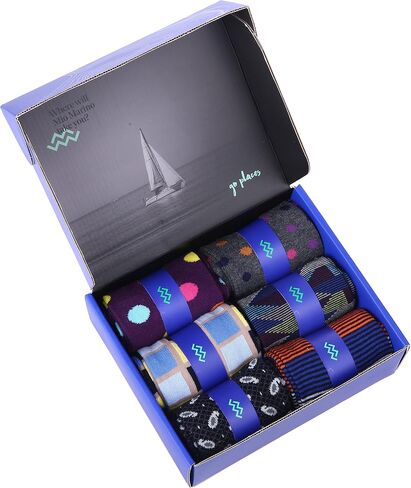 Marino Mens Dress Socks - Fun Colorful Socks for Men - Cotton Funky Socks - 6 Pack in Kuwait