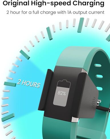 شاحن حائط لشاحن Fitbit Charge 2، سلك كابل شحن بديل لـ Fitbit Charge 2 لمعدل ضربات القلب + سوار معصم للياقة البدنية [3.3FT/1M] in Kuwait