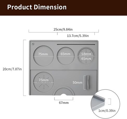 Espresso Tamping Mat - Espresso Tamping Station Food Grade Silicone Coffee Tamper Mat Espresso Accessory for Baristas Home Kitchen Bar Coffee Shop 9.84Inch x 7.87Inch (Black) in Saudi Arabia