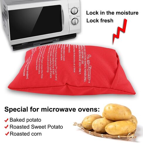 AKOAK 3 Pcs Washable and Reusable Mcrowave Oven Potato Bag, Potato Heating Tool, 4 Minutes Simple Cooking Kitchen Gadget in Saudi Arabia