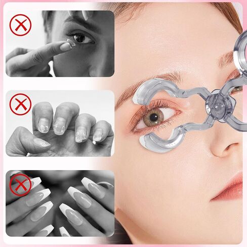 EKIND Contact Lens Wearing Aid, Eyelid Stretcher for Easy Insertion and Removal of Contact Lenses, Improves Wearing Comfort and Convenience, for Daily Use and Outdoor Travel (Light Red) in Saudi Arabia