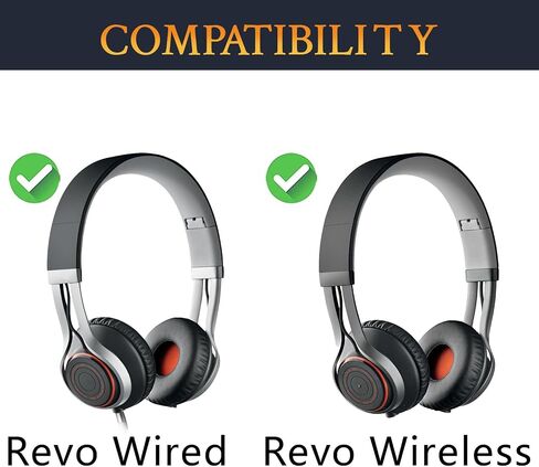 SOULWIT Professional Earpads Cushions Replacement for Jabra Revo Wireless/Wired Headphone, Ear Pads with Softer Protein Leather, Noise Isolation Foam - Black in Saudi Arabia