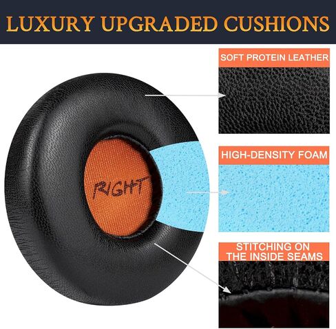 SOULWIT Professional Earpads Cushions Replacement for Jabra Revo Wireless/Wired Headphone, Ear Pads with Softer Protein Leather, Noise Isolation Foam - Black in Saudi Arabia