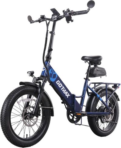 Gotrax F2V2 20" Electric Bike, Max Range 55 Miles & 20Mph Power by 500W, LCD Display & 5 Pedal-Assist Levels, 7-Speed Gear& Front Shock Absorber for Adult Folding Bike with all Accessories Lock&Mirror in Saudi Arabia