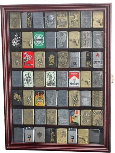 Collectible Lighters Display Case Cabinet Shadow Box for Sport Military Outdoor Lighters Match Books Black Finish in Kuwait
