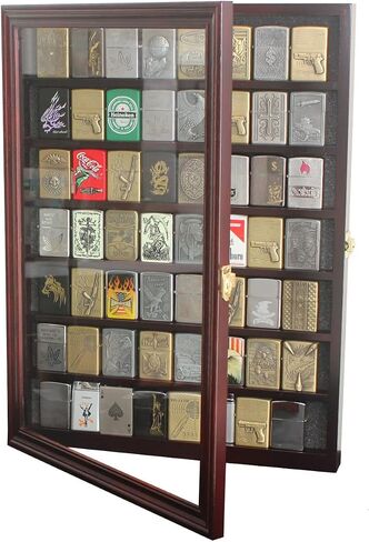 Collectible Lighters Display Case Cabinet Shadow Box for Sport Military Outdoor Lighters Match Books Black Finish in Kuwait