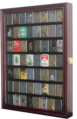 Collectible Lighters Display Case Cabinet Shadow Box for Sport Military Outdoor Lighters Match Books Black Finish in Kuwait