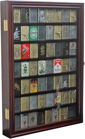 Collectible Lighters Display Case Cabinet Shadow Box for Sport Military Outdoor Lighters Match Books Black Finish in Kuwait