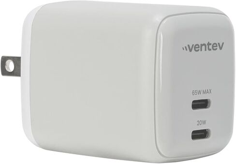 Ventev – 45W USB C Wall Charger with 240w USB C to USB C Cable for 17, Pro, Pro Max & Air, iPhones 16-12, AirPods, iPad Pro, Samsung S25, Pixel 9 | Type C Charger Fast Charging, Compact Design - White in Saudi Arabia