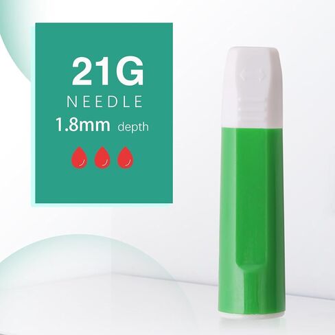 Safety Lancets, 100 Count Sterile, Pressure Activated Activation, 26 Gauge Needle, 1.8 mm, Single-Use, Gentle for Comfortable Testing in Kuwait