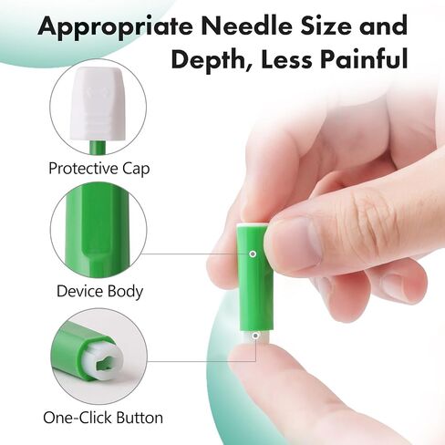 Safety Lancets, 100 Count Sterile, Pressure Activated Activation, 26 Gauge Needle, 1.8 mm, Single-Use, Gentle for Comfortable Testing in Kuwait