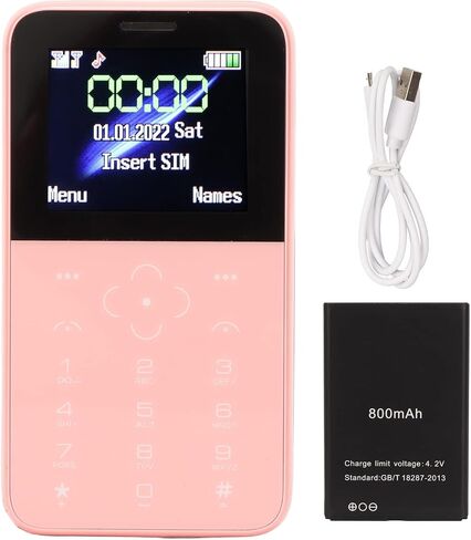 Yoidesu Super Small Mini Cellphone, Dual SIM Tiny Mobile Phone Ultra Thin Card Phone for Kids Children Students, No Games No Recreation Pocket Cell Phone, 800mAh Battery Backup Phone in Saudi Arabia