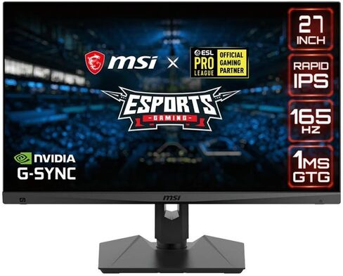 MSI QHD Rapid-IPS Gaming Non-Glare Super Narrow Bezel 1ms 2560 x 1440 165 هرتز معدل تحديث قابل للتعديل ذراع G-Sync متوافق مع شاشة ألعاب 27 بوصة (Optix MAG274QRF) (متجدد) in Saudi Arabia