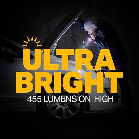 LUXPRO LP1100V3 2D Size High-output Handheld Flashlight, 455 Lumens, 2 D, Tackgrip, LPE Optics, Side Button in Kuwait