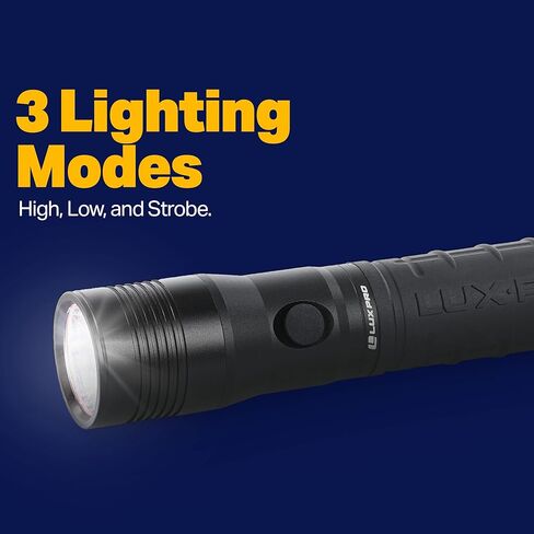 LUXPRO LP1100V3 2D Size High-output Handheld Flashlight, 455 Lumens, 2 D, Tackgrip, LPE Optics, Side Button in Kuwait