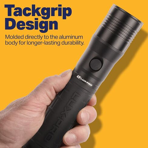 LUXPRO LP1100V3 2D Size High-output Handheld Flashlight, 455 Lumens, 2 D, Tackgrip, LPE Optics, Side Button in Kuwait