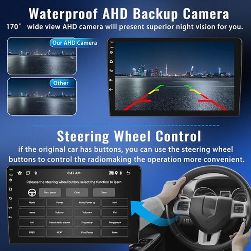 [2+64G] ستيريو سيارة Android 13 لسيارة Ford Expedition 2006-2017 (Auto AC) مع Apple Carplay اللاسلكي وAndroid Auto، راديو سيارة بشاشة تعمل باللمس 9 بوصة مع وصلة مرآة بلوتوث FM/RDS WiFi GPS SWC+ كاميرا احتياطية in Saudi Arabia