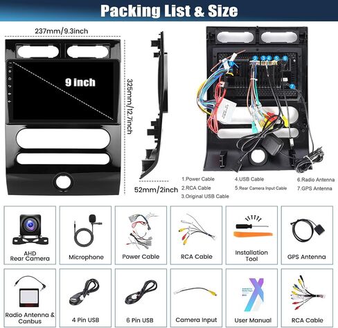 [2+64G] ستيريو سيارة Android 13 لسيارة Ford Expedition 2006-2017 (Auto AC) مع Apple Carplay اللاسلكي وAndroid Auto، راديو سيارة بشاشة تعمل باللمس 9 بوصة مع وصلة مرآة بلوتوث FM/RDS WiFi GPS SWC+ كاميرا احتياطية in Saudi Arabia