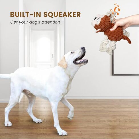 Squeak Dog Toy, Dog Interactive Toy with Crinkle Paper, Chew Toys for Puppies, Small to Medium Dogs, Blue in Saudi Arabia