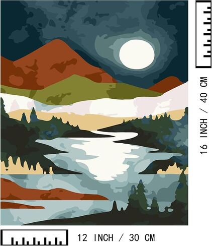 BAISITE Paint By Numbers Kit for Adults Beginner,Adult Paint By Number Kits on Canvas Painting,Couples Painting Kit Date Night,2 Pack Landscape Arts and Crafts for Adults,16x12 Inch 1112 in Kuwait
