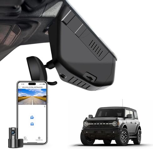 Front 4K & Rear 1080 Dash Cam Fit for Ford Bronco 2021 2022 2023 2024, Does Not Fit Ford Bronco Sport, WiFi & App, 128GB Card in Saudi Arabia