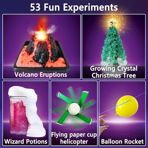 UNGLINGA 33 Experiments Science Kit for Kids Age 4-6-8-10, Science Project STEM Toys Gifts for 4 5 6 7 8 9 10 Years Old Boys Girls Learning Educational Chemistry Set, Volcano Erupting, Scientis Kit in Kuwait