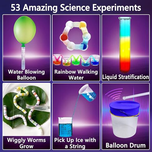 UNGLINGA 33 Experiments Science Kit for Kids Age 4-6-8-10, Science Project STEM Toys Gifts for 4 5 6 7 8 9 10 Years Old Boys Girls Learning Educational Chemistry Set, Volcano Erupting, Scientis Kit in Kuwait