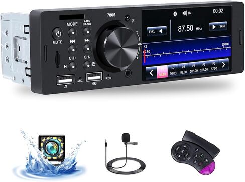 Single Din Car Stereo,4.1 Inch Single Din Car Radio with Bluetooth Hands Free Calling and FM Radio,Car Radio Receiver MP5 Player Support TF USB/AUX-in SWC Remote Control+Backup Camera in Saudi Arabia