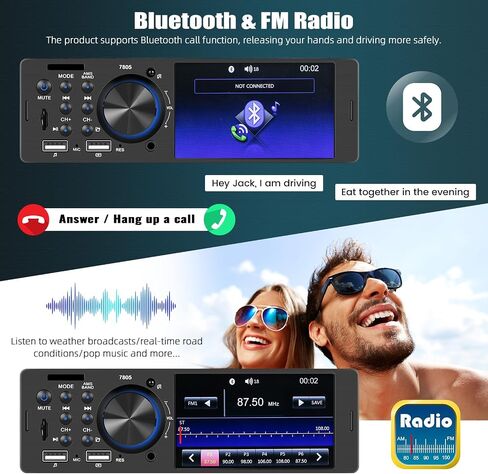 Single Din Car Stereo,4.1 Inch Single Din Car Radio with Bluetooth Hands Free Calling and FM Radio,Car Radio Receiver MP5 Player Support TF USB/AUX-in SWC Remote Control+Backup Camera in Saudi Arabia