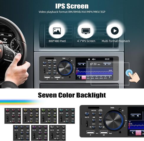 Single Din Car Stereo,4.1 Inch Single Din Car Radio with Bluetooth Hands Free Calling and FM Radio,Car Radio Receiver MP5 Player Support TF USB/AUX-in SWC Remote Control+Backup Camera in Saudi Arabia
