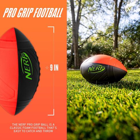 كرة قدم NERF Pro Grip، زرقاء، كرة إسفنجية كلاسيكية، سهلة الإمساك والرمي، كرات للأطفال، ألعاب رياضية للأطفال in Kuwait