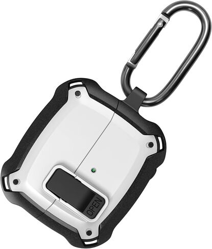 حافظة Geiomoo Lock لسماعات Galaxy Buds 3 Pro وGalaxy Buds 3، غطاء حماية صلب من مادة TPU مع حلقة تسلق (أسود) in Saudi Arabia